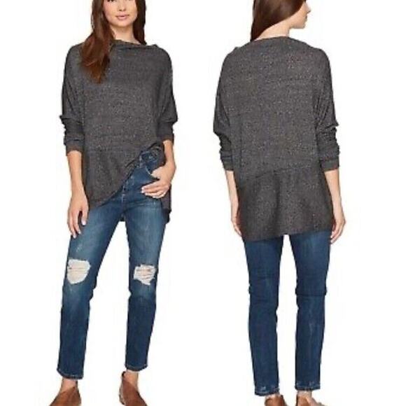 We the Free Londontown Thermal Top Women's Medium Gray Off Shoulder Long Sleeve - Picture 1 of 8